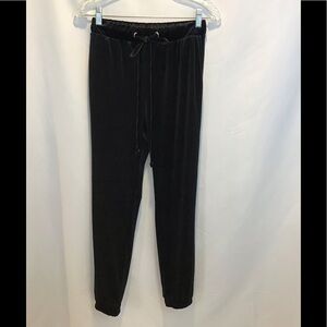 Active USA Black Velvet Stretch Joggers